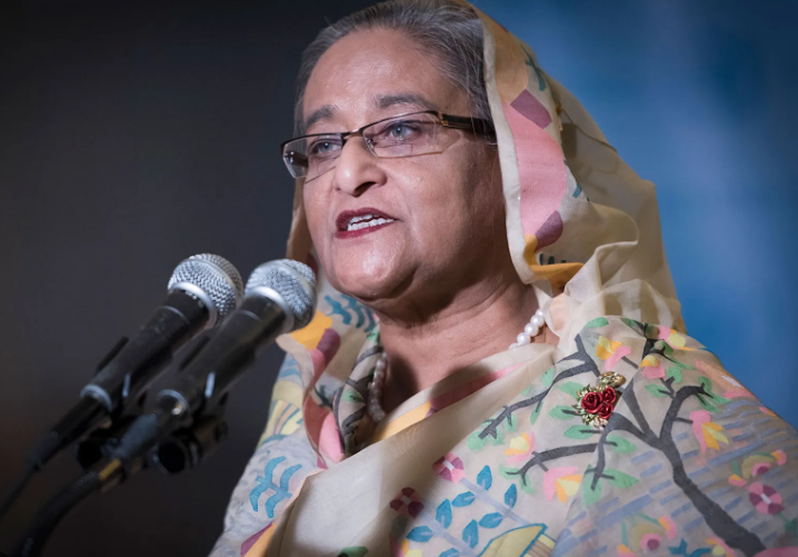 Sheikh Hasina दिल्ली में दिए गए विवादास्पद भाषण की फोटो, जनवरी 2026