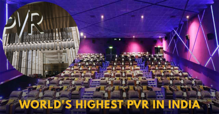 लेह लद्दाख में दुनिया का सबसे ऊंचा PVR INOX मल्टीप्लेक्स का बाहरी हिस्सा, हिमालय की पृष्ठभूमि में | World's Highest PVR in India