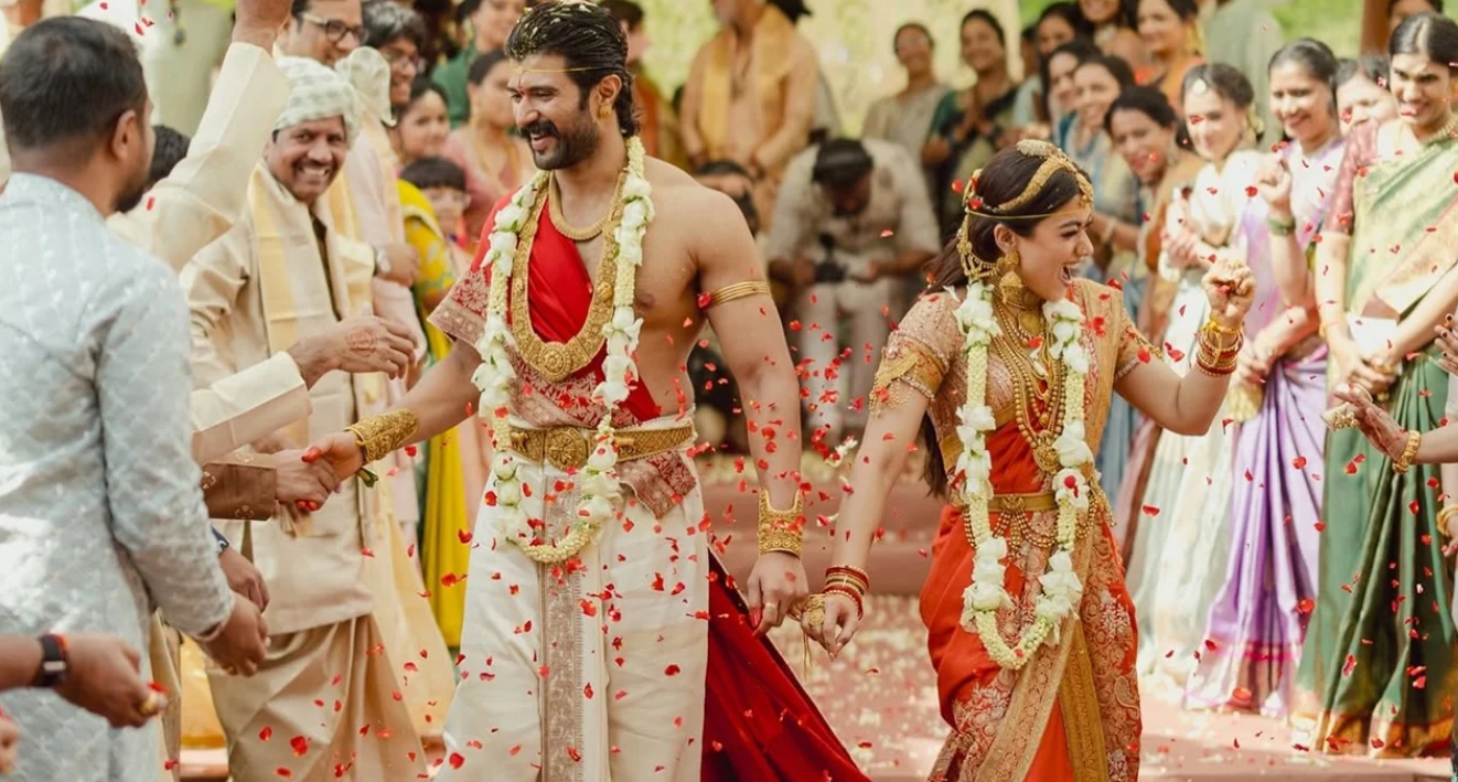 रश्मिका मंदाना की ब्राइडल लुक और विजय देवरकोंडा के साथ बैठे हुए पल, हाइड्राबादी हेरिटेज स्टाइल वेडिंग, rashmika mandanna husband के साथ ट्रेडिशनल जोड़ा