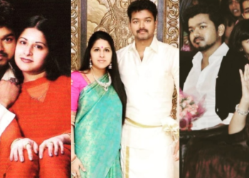 Vijay Thalapathy और संगीता सोर्नलिंगम की शादी की पुरानी तस्वीर, 1999 में चेन्नई में हुई शादी का फोटो |