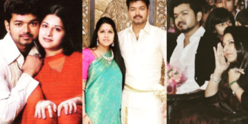 Vijay Thalapathy और संगीता सोर्नलिंगम की शादी की पुरानी तस्वीर, 1999 में चेन्नई में हुई शादी का फोटो |