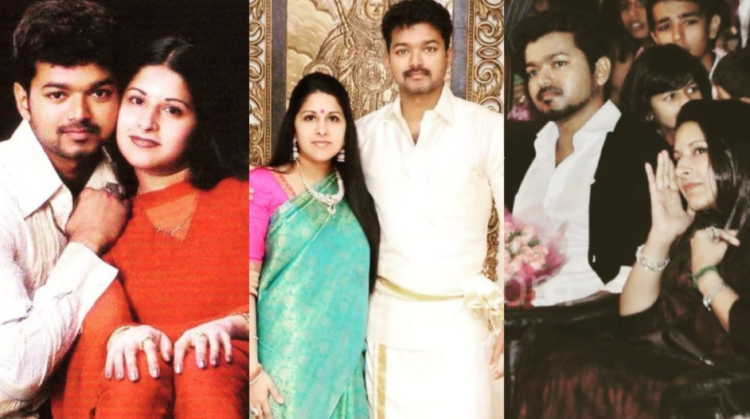 Vijay Thalapathy और संगीता सोर्नलिंगम की शादी की पुरानी तस्वीर, 1999 में चेन्नई में हुई शादी का फोटो |