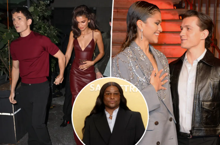 लॉ रोच और Zendaya and Tom Holland की कंपोजिट इमेज, 2026 में "The wedding has already happened" क्लेम वाली न्यूज फोटो