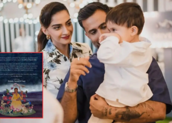 Sonam Kapoor, आनंद आहूजा और बेटे वायु की फैमिली फोटो, अब परिवार चार सदस्यों का