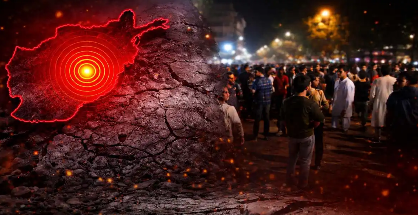दिल्ली-NCR में अफगानिस्तान भूकंप 2026 के झटके महसूस होने पर लोग सड़क पर इकट्ठा, earthquake tremors की इलस्ट्रेशन