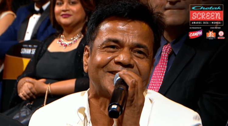 Rajpal Yadav चेतक स्क्रीन अवॉर्ड्स 2026 स्टेज पर बोलते हुए, सौरभ द्विवेदी के साथ वायरल पल