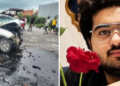 झांसी सड़क हादसे में क्षतिग्रस्त कार जिसमें Atiq Ahmed के बेटे अबान अहमद की मौत हुई